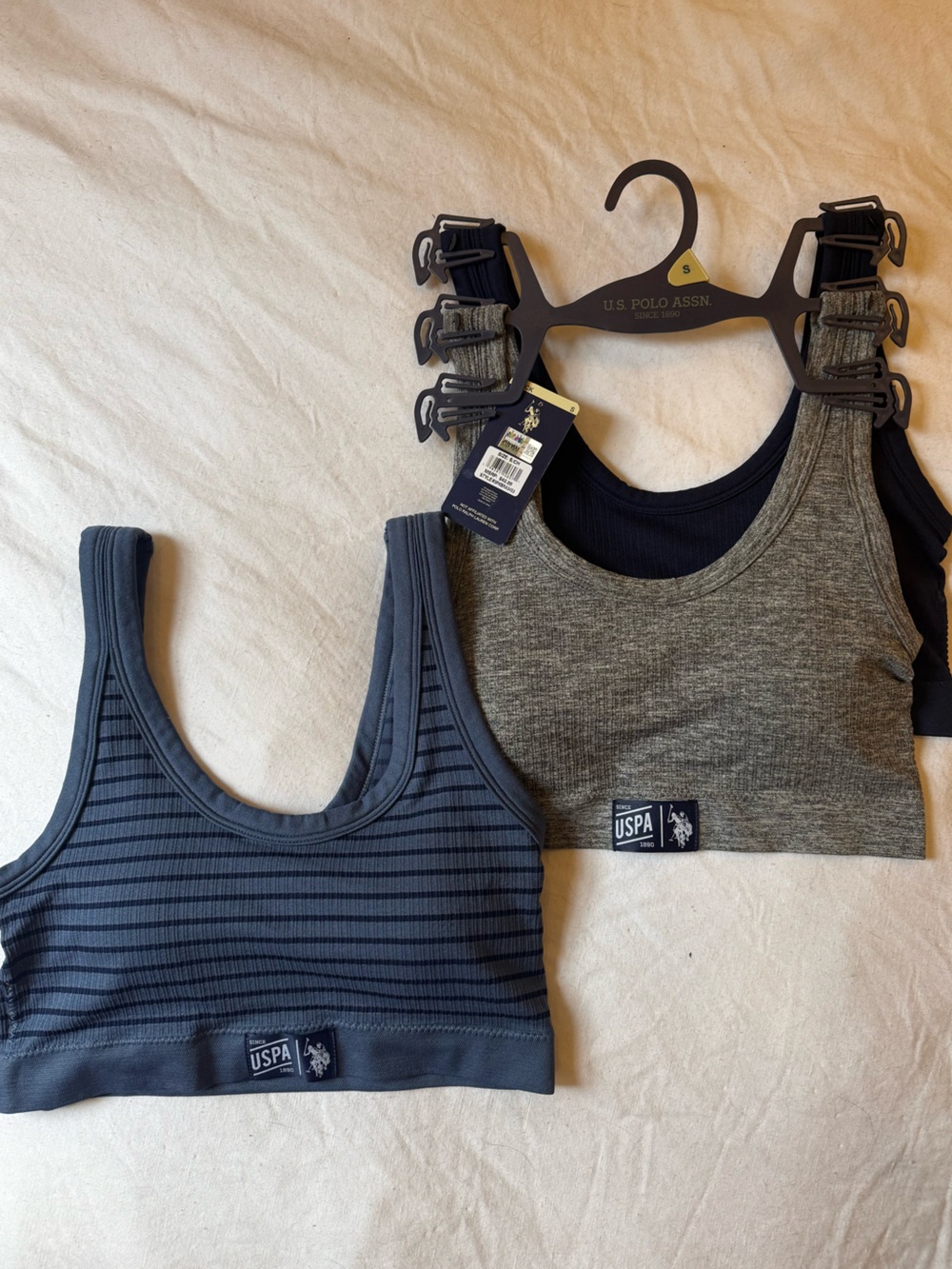 U.S. Polo Assn. Women’s Grey & Navy Sports Bra